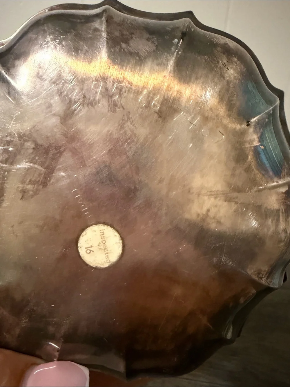 Vintage Silver-Tone Decorative Serving Bowl